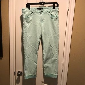 Kut from the Cloth Pastel Green Crop Jeans Size 12